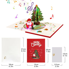 Musical Christmas Card, 3D Pop up Christmas Card with Music Light