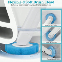 Toilet Brush Disposable Replacement Head Cleaning Kit Toilet Bowl with Refills Long Handle Bathroom Cleaning Tool with Holder