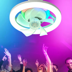 Ceiling Fan LED Lamp with E27 Base 3 Speed E27 Socket Fan LED Light Silent Chandelier Ceiling Fan 3 Colors Dimmable/Rgb Dimmable