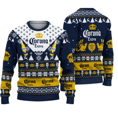 2025 New CORONA EXTRA Christmas Gift Ugly Sweater Hot Selling Merry Christmas Fashion 3D Printed Oversized O-Neck Pullover Shirt