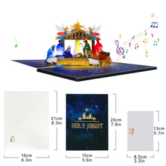 Musical Christmas Card, 3D Pop up Christmas Card with Music Light