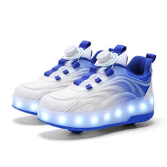 Two Wheels Children'S Led Light Roller Skate Shoes for Kids Boys Girls Glowing Sports Luminous Sneakers Skateboard USB Charging